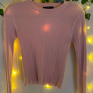 LOVELY PINK RIBBED SWEATER